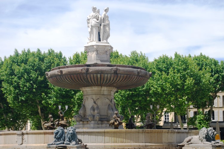 Aix en Provence fountain, France, VBT Biking Tour, Provence