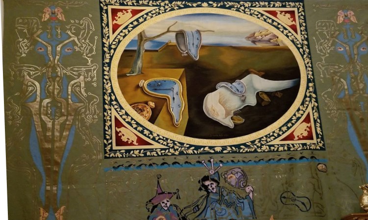 Dali time tapestry, pubol, spain, vbt bike tour