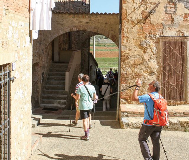 VBT Guests walking Tuscany