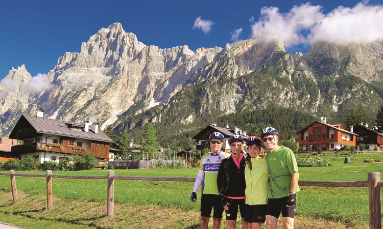 VBT bikers in the Dolomites, Italy